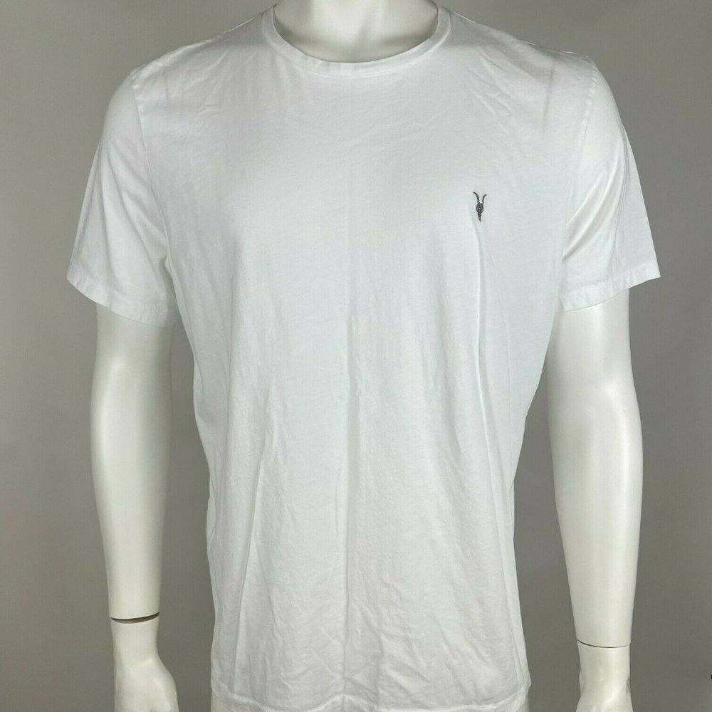 AllSaints Tonic Tee Shirt Ramskull Logo Short Sleeve Crew Neck Cotton Mens XXL